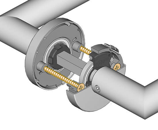 Slidebloc® 3.0 átmenő csavarok jelölésekkel – tartós és biztonságos rögzítés.